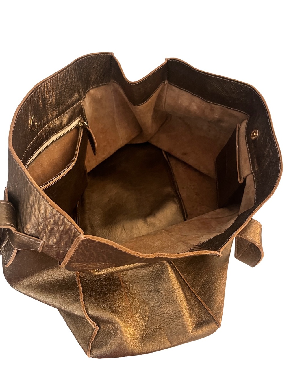 Elegant Brown Leather Tote Bag - Classic Everyday Carry - Picture 3 of 5